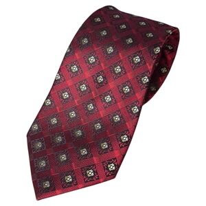 Britches‎ Tailored Collection Burgundy Plaid Silk Necktie Men's Formal